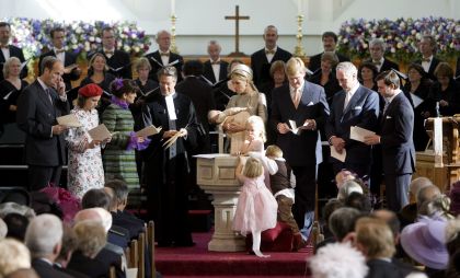 Le Grand-Duc héritier au baptême de la Princesse Ariane des Pays-Bas