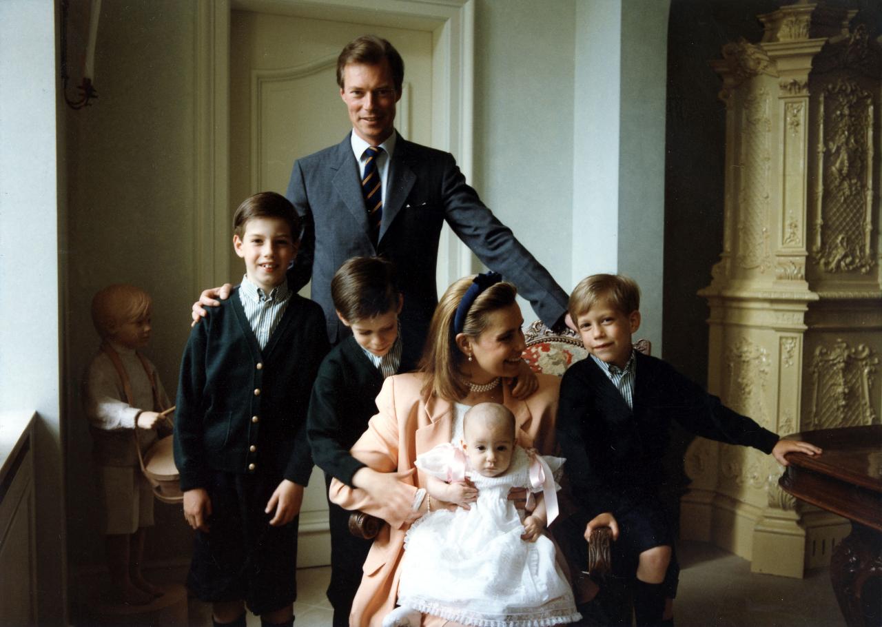 1991: Prinz Henri und Prinzessin Maria Teresa mit ihren vier Kindern