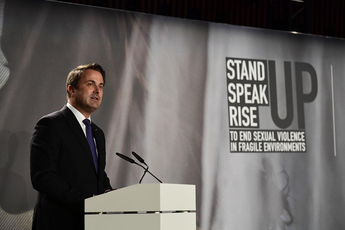 Mr Xavier Bettel, Prime Minister, during his speech at the Stand Speak Rise Up! forum
