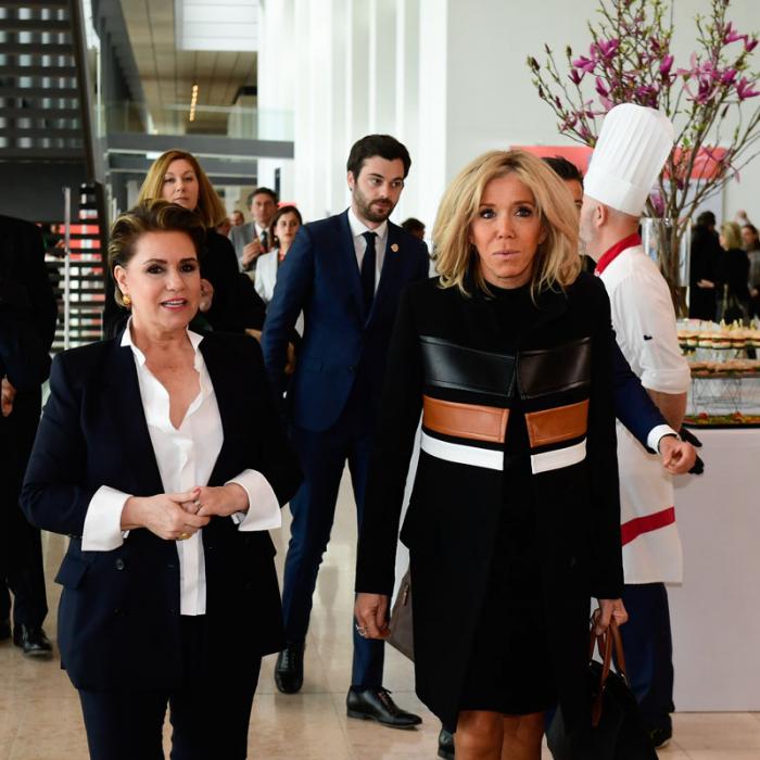 La Grande-Duchesse et Madame Brigitte Macron lors du Forum International "Stand Speak Rise Up!"