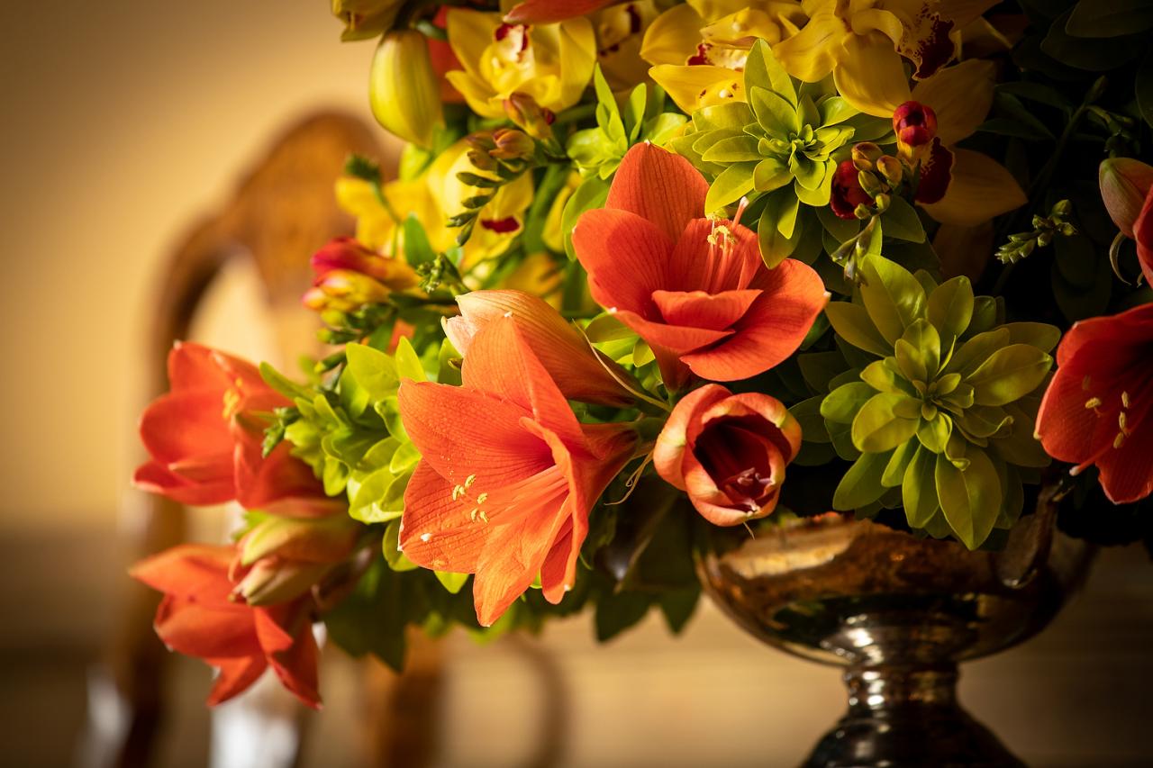 Composition florale créée pour la réception du Nouvel An au Palais grand-ducal
